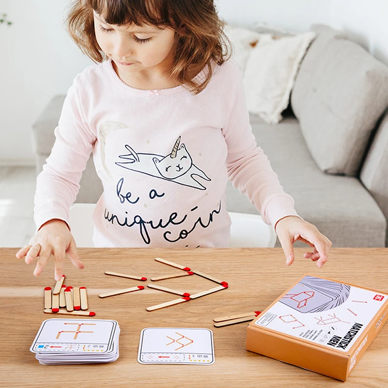 

Matchstick Puzzle Games Montessori Match Stick Educational Toy Problem Solving Math Toys IQ Brain Teaser Puzzles For Kids Age 3+
