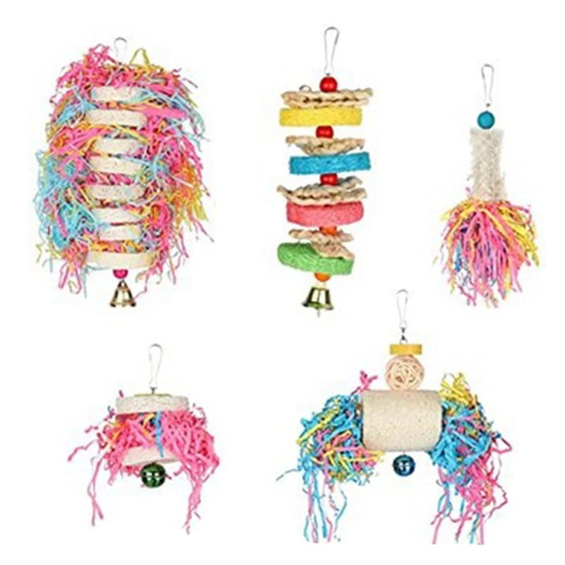 

5 Piece Small Parrot Chewing Cage Foraging Toy for Love Birds