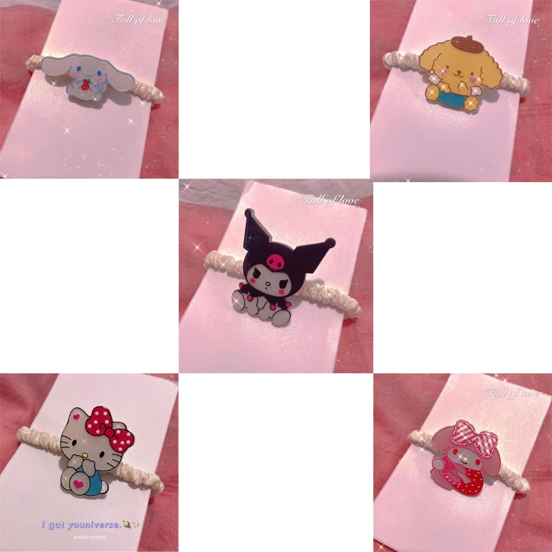 

Sanrios Kawaii Luminous Head Rope Mymelody Kitty Kuromi Cinnamoroll Cartoon Cute Tie Hair Cool Hair Ring Rubber Band Headdress