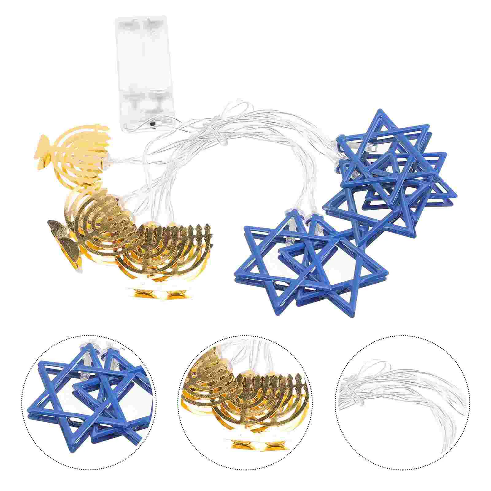 

Hanukkah Fairy String Lights Candlesticks Menorah Wrought Iron Chanukah Decorations Menorah Party Wedding DIY Decor Light