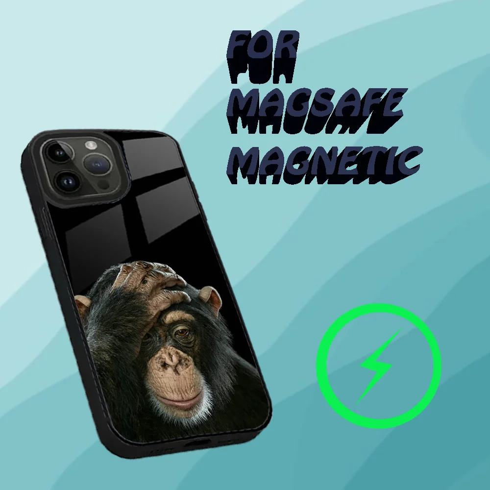 Чехол для телефона Monkey Sipping Caprisun Meme iPhone 16 15 14 13 12 11 Plus Pro Max Mini Magsafe с магнитной
