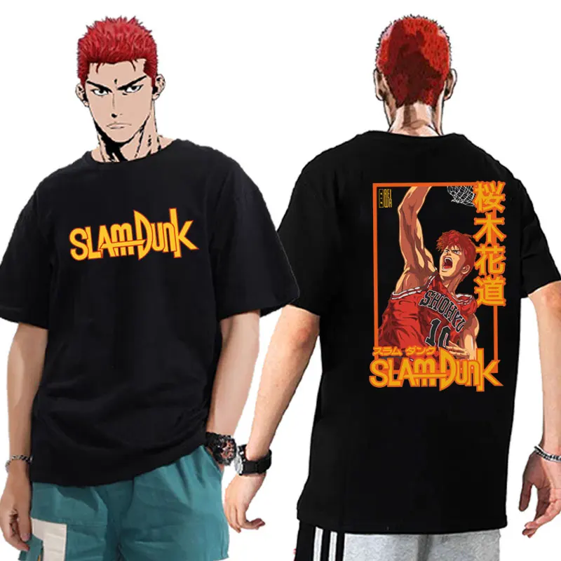 

Anime Slam Dunk Sakuragi Hanamichi Print T Shirt Short Sleeve Male Oversized Streetwear Men Women Japanese Manga Cotton T-shirts