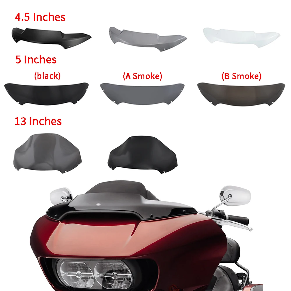 

Motorcycle Wave Windshield Windscreen Fairing Wind Deflector For Harley Touring Road Glide Custom CVO Ultra FLTR 2015-Up