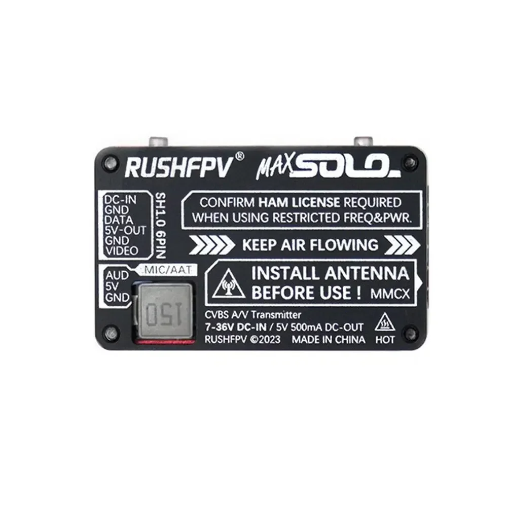 RUSHFPV MAX SOLO XBAND 4 9G 2 5 Вт 8-канальный передатчик VTX 9 ГГц с ЧПУ Встроенный охлаждающий