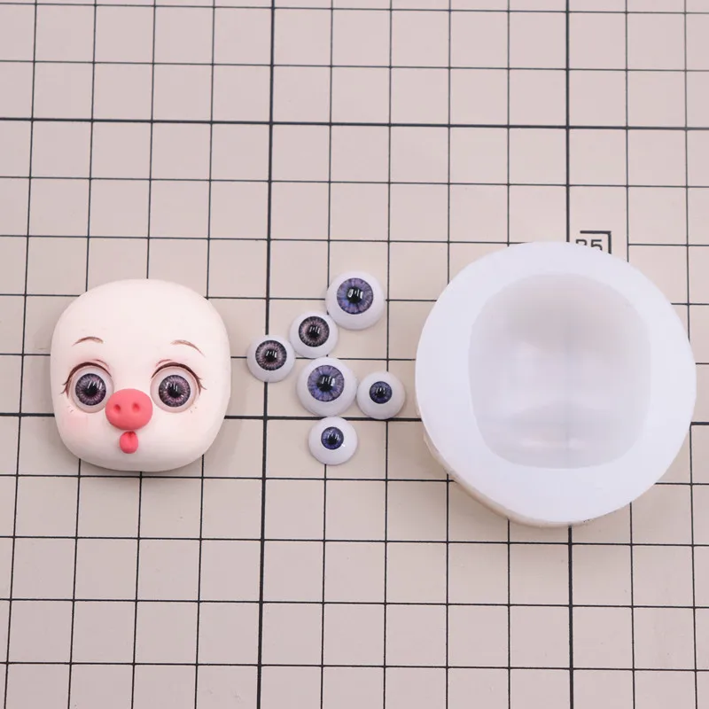 3D силиконовая форма для лица куклы человеческое детское лицо из мягкой глины