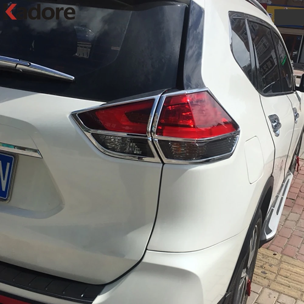 

Rear Tail Light Lamp Cover Trim For Nissan X-trail Rogue T32 2017 2018 2019 2020 Chrome Car Taillight Molding Trims Accessories