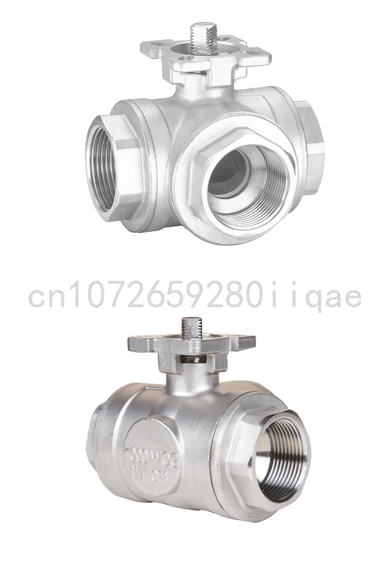 

1" SS304 Stainless Steel High Platform Three-way Ball Valve T/L Type Female Thread