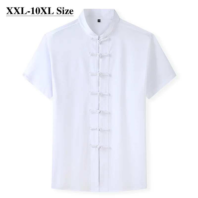 

Мужская рубашка с коротким рукавом, 4 цвета, размеры 7XL/8XL/10XL