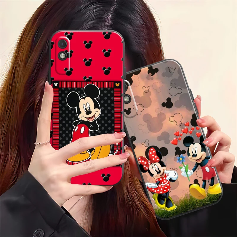 

Disney Mickey Mouse Phone Case For Xiaomi Redmi 7 7A 8 8A 9 9i 9AT 9T 9A 9C Note 7 8 2021 8T 8 Pro Black Carcasa Coque Back