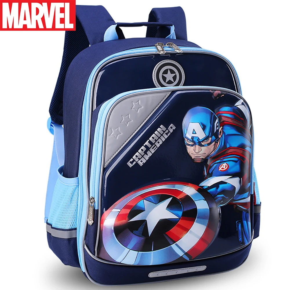 

Marvel Kids Backpack For Boys Brand Captain America Spiderman Teenager Schoolbag Primary Student Travel Bookbag Mochila Infantil