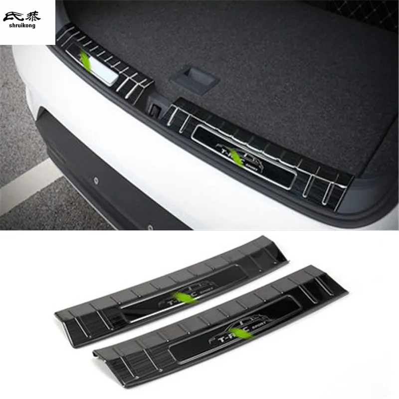 

2pcs/Lot For 2018-2021 Volkswagen T-ROC Stainless Steel Back Rear Trunk Inside Protection Decoration Cover