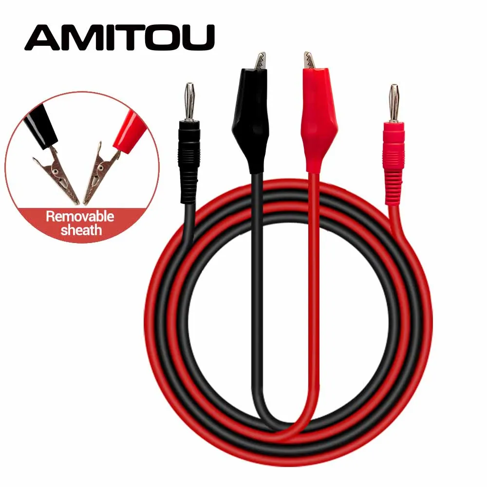 

AMITOU Multimeter Alligator Clips High Quality Test Leads Testing Cord Lead Clip for Digital Multimeter Electrician Test Tools