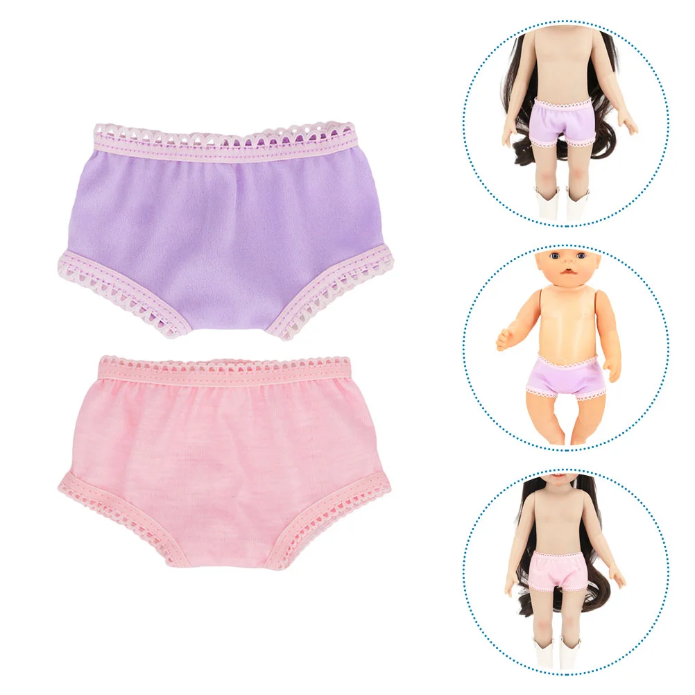 

2 Pcs Daughter Birthday Gift Dolls Dress Accessories Wardrobe Underpants Cloth Toy Pretend