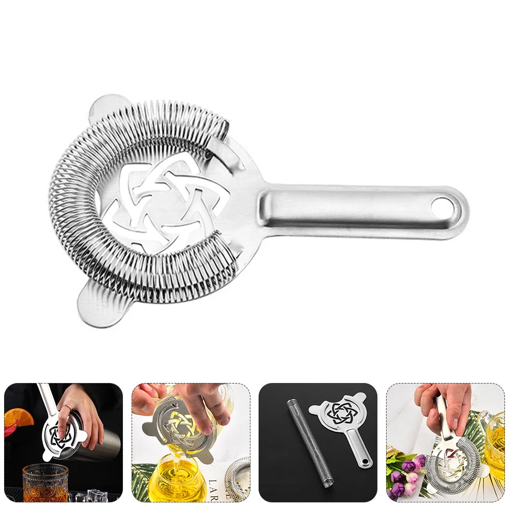 

1pc Shaker Strainer Professional 4 Prong Strainer Bar Cocktail Mixology Bartender Kit Spring Bar Strainer