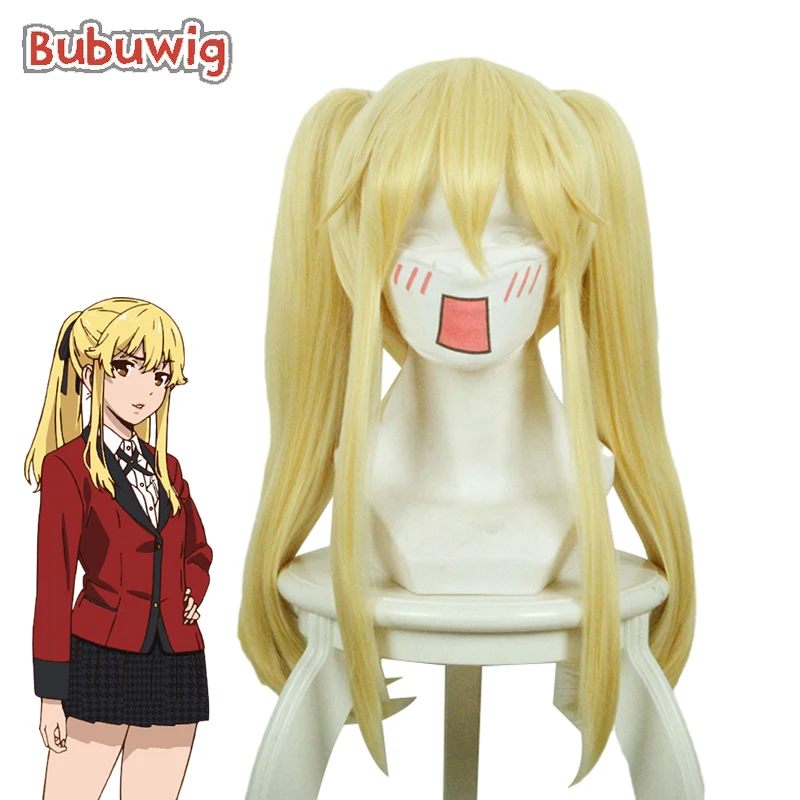 

Bubuwig Synthetic Hair Kakegurui Meari Saotome Ponytail Wig 50cm Long Straight Blonde Cosplay Wigs Heat Resistant With 2 Clips