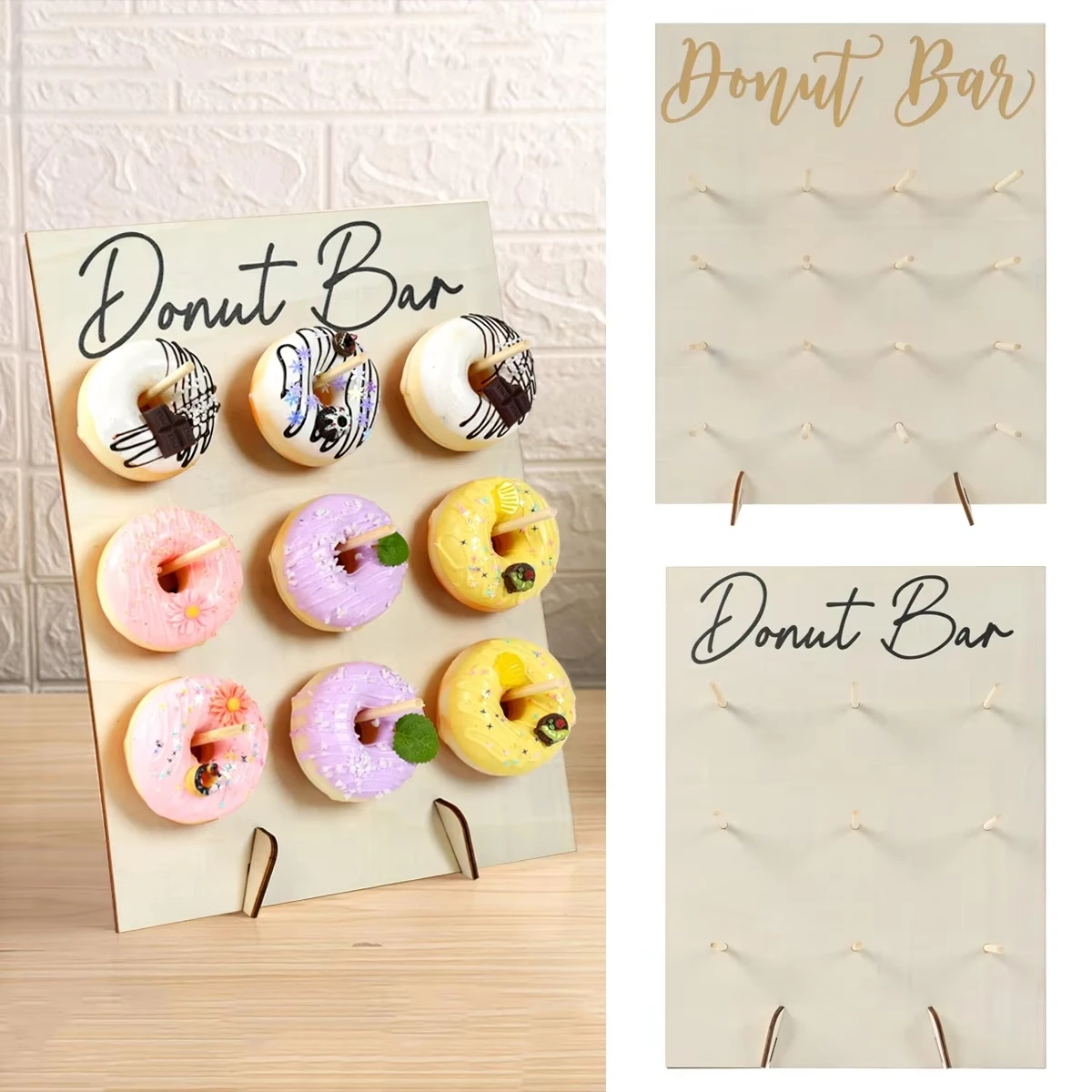 Настенный дисплей в виде пончика подставка для вечеринок деревянная Детская дня