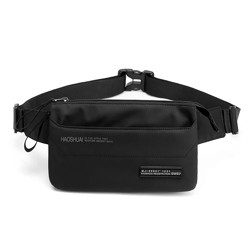 

Men Women Nylon 4 Pockets Waterproof Waist Packs Fashion Male Simple Wear Resistant Black Fanny Pack Messenger Shoulder Bag