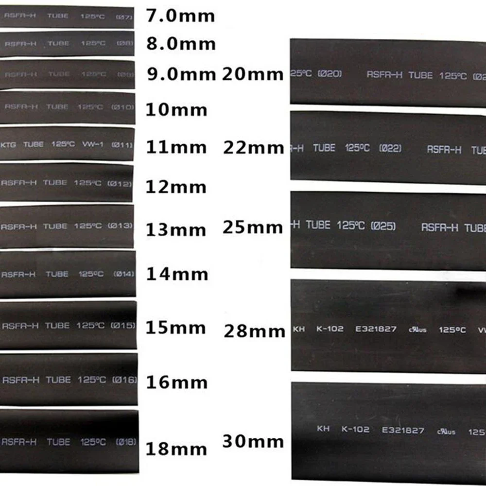 7 мм 10 12 18 20 x 1 м черная/красная/прозрачная термоусадочная трубка 2:1 комплекты