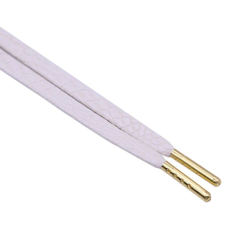 Coolstring 7MM Shoe Accessory Plain White Leather Lace Buckle Charm Durable Tape Snake Skin Texture Office PU Cordon 30Pairs/lot