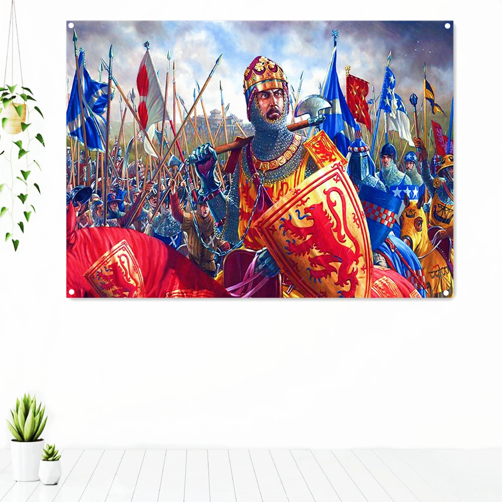 

Masonic Flag Knight Templar Order Posters Vintage Print Painting Medieval Warrior Armor Banner Polyester Hanging Cloth Sticker 4