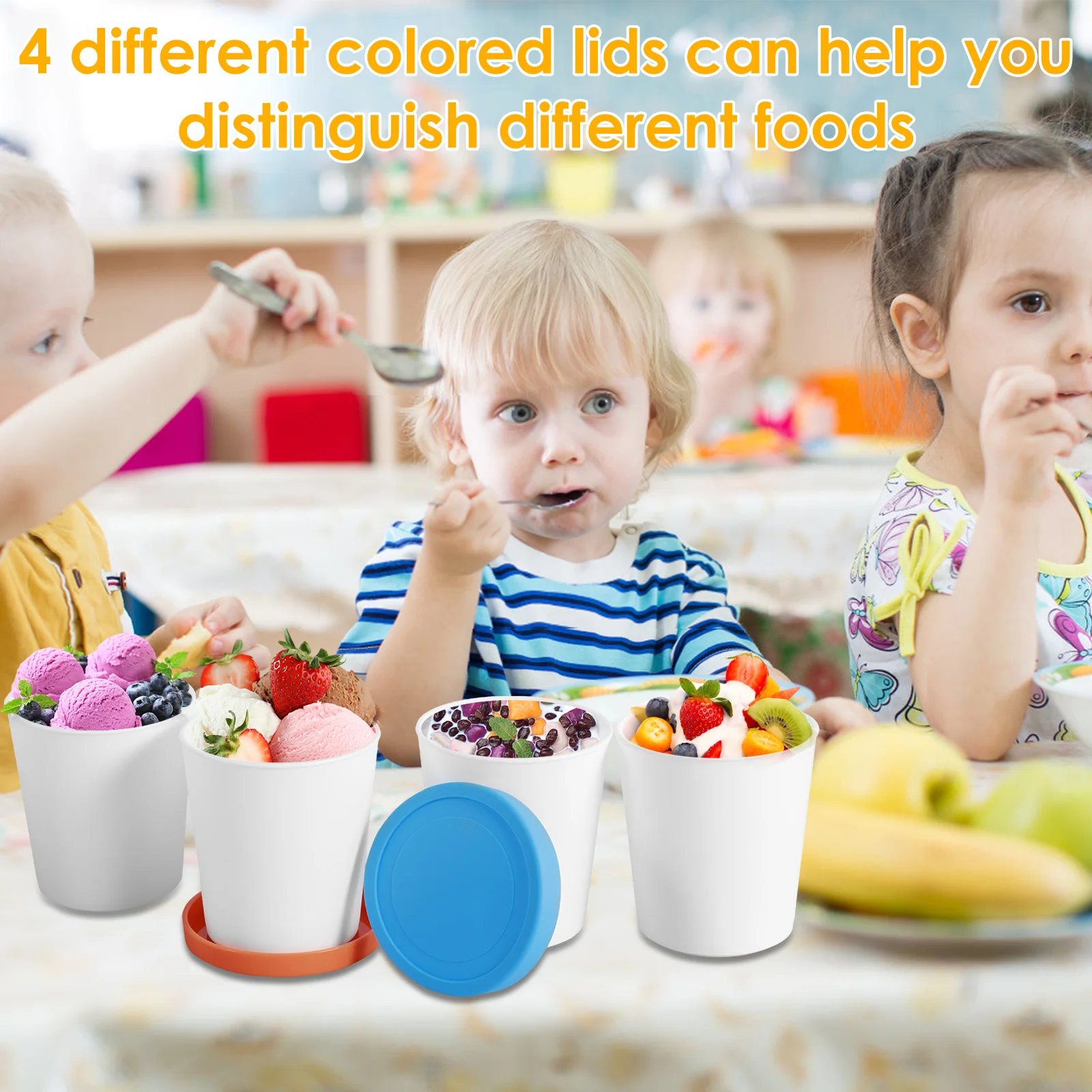 4 шт. силиконовые круглые чашки для мороженого 1 л