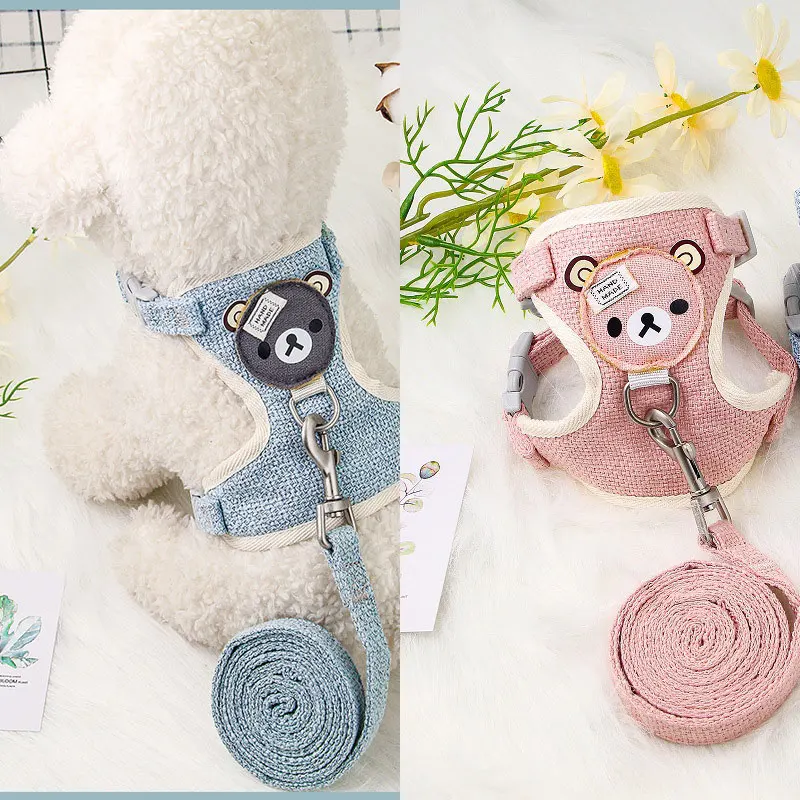 

Pet Dog Harness Small Dog Chain Teddy Vest Puppy Chest Strap Breathable Harness Pet Suit Outdoor Perro Walking Lead Chest Back