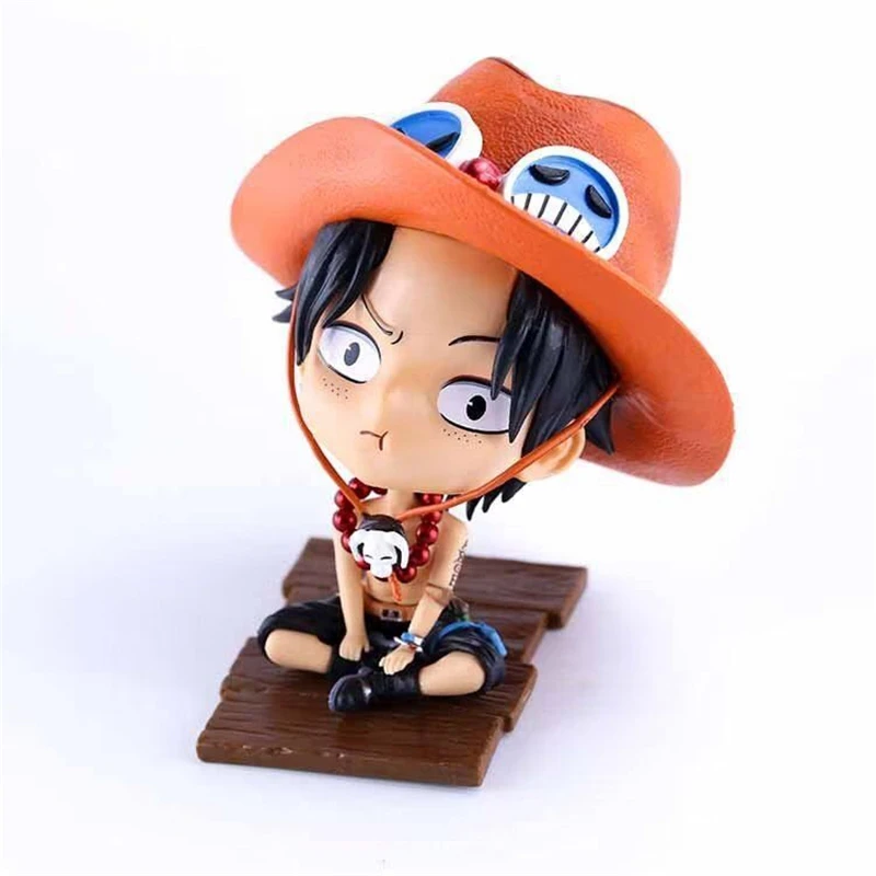 

One Piece Anime Action Figure Portgas D Ace Fire Fist PVC Cute Toys Luffy Brother Q Version Figurine Collection Model Manga Gift