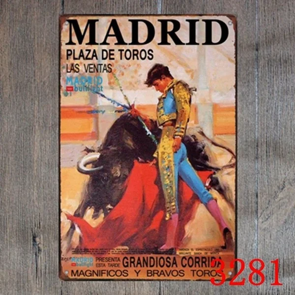 

Metal Tin Sign Madrid Plaza De Toros Decor Bar Pub Home Vintage Retro Poster