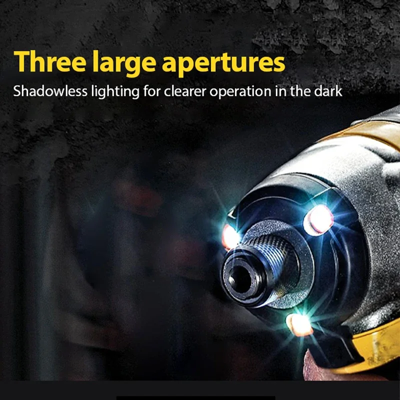 Фото DEWALT DCF850 1/4 дюйма Бесщеточный аккумуляторный 3-скоростной ударный шуруповерт 20 В Литиевые электроинструменты 3250 об/мин 3800IPM 205NM Голый инструмент №5