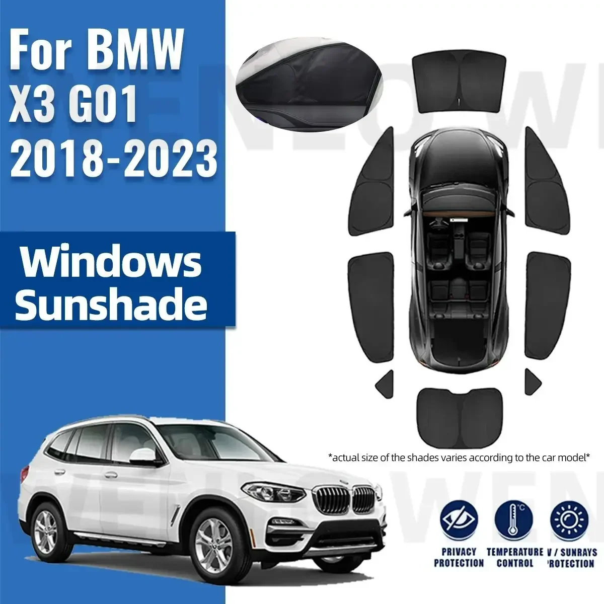 Козырёк от солнца для BMW X3 G01 2018-2022 2023 с полным покрытием