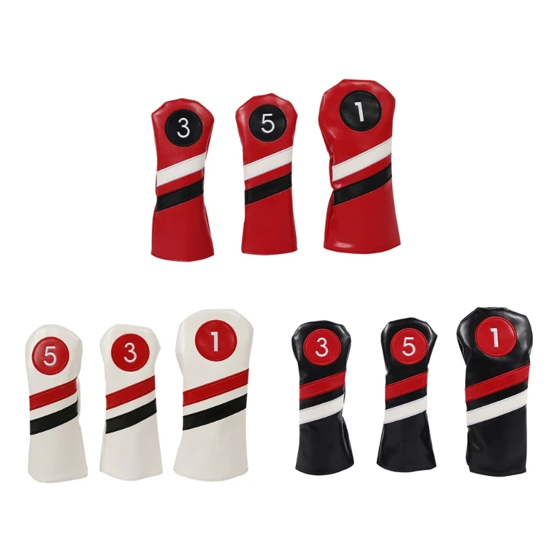 

3Pcs Golf Head Covers Set fit for Driver/Fairway Wood/Hybrid Golf Accessories