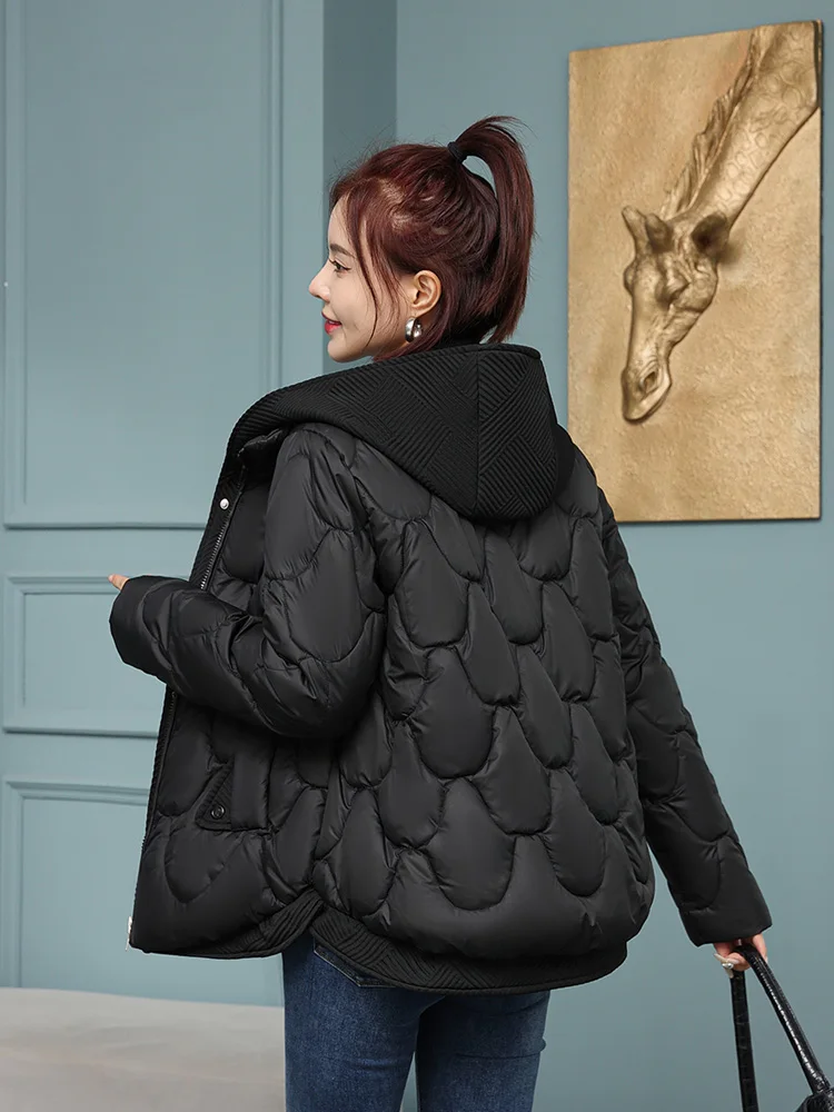 MEILLY DOLPHIN New Winter Women Short Parkas Jackets Casual Thick Warm Hooded Spliced Coat Winter Outwear Jacket Parkas Female