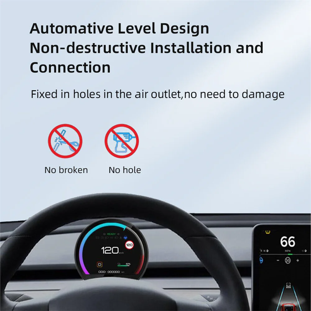 Новинка Mini HUD для Tesla Model 3 Y автомобильный измеритель с ЖК-экраном скоростное