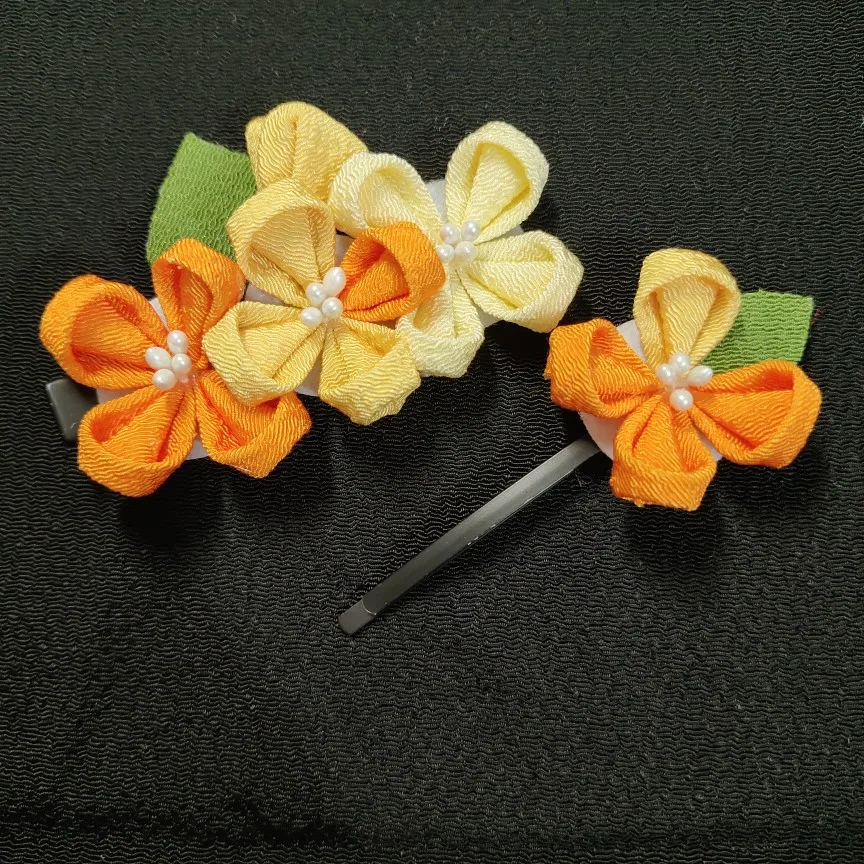 Ручная работа Osmanthus и японский цвет цветок головные уборы заколки боковой зажим