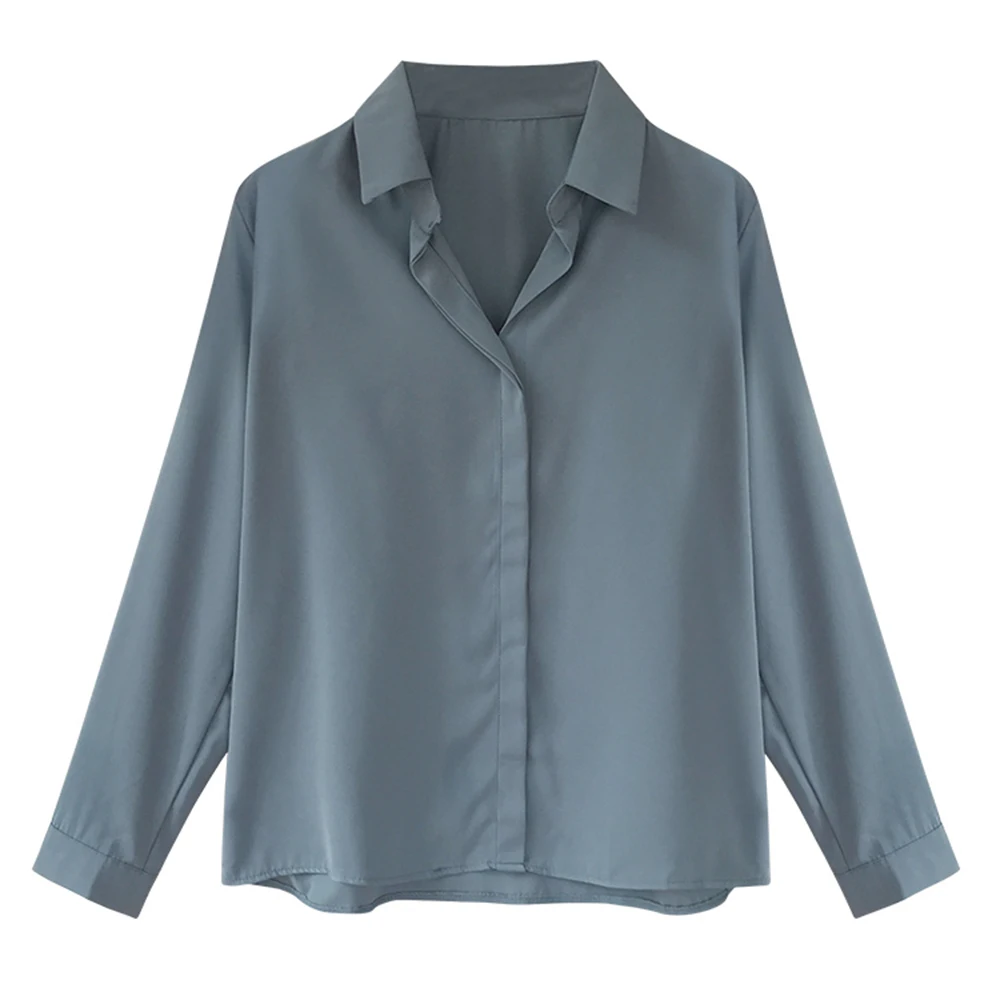 

Женская шифоновая блузка, однотонная приталенная элегантная офисная рубашка, винтажная универсальная верхняя одежда, топы, лето 2021