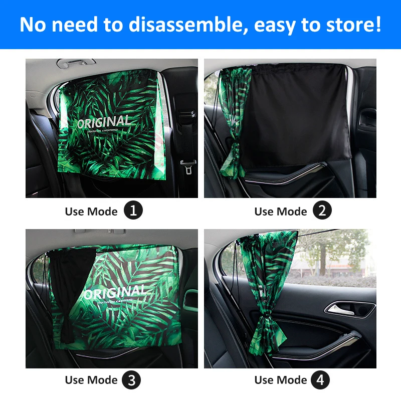 

WENTONGZI Creative car double layer Suction Cup Curtain UV Protection Car Window Sunshade Cover Universal Side Window Sunshade