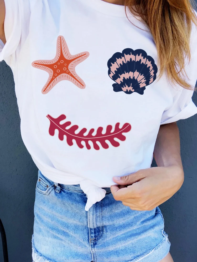 

woman top shirt Short Sleeve Smiley Flowers Funny Cartoon Tops Print Women T Shirt Shirts Womens Cartoon Graphic Female clothing