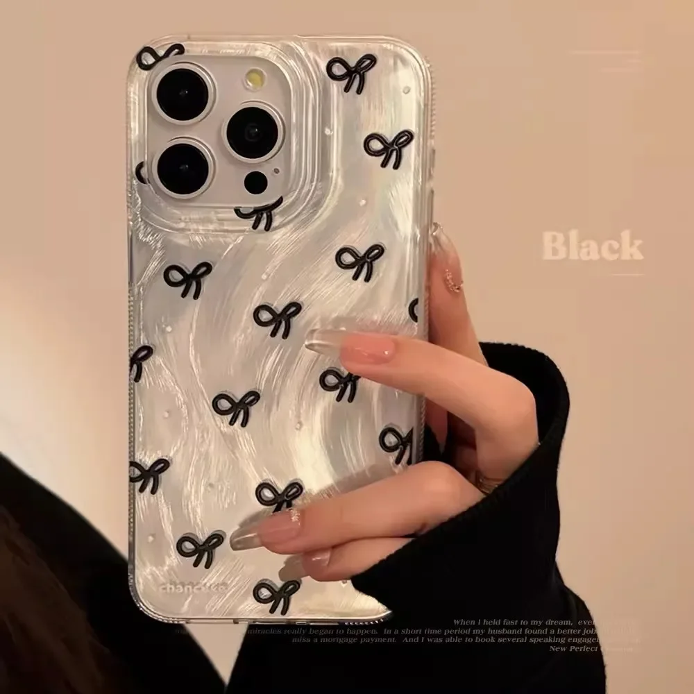 Фото Роскошный чехол для телефона с лазерным серебряным бантом для Xiaomi Redmi Note 14 13 12 11 Pro Plus 5G 12S 11S 10S 10 9S 13C 14C 4G Hard Cover №2