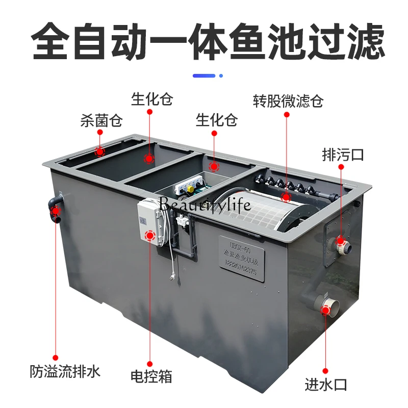 Фильтр для пруда с рыбой кои интеллектуальная автоматическая система фильтрации