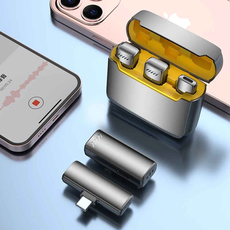 

Wireless Lavalier Microphone Compact Portable Lapel Mic With Dual-Channel Recording LCD for iPhone Android Laptop Live Streaming