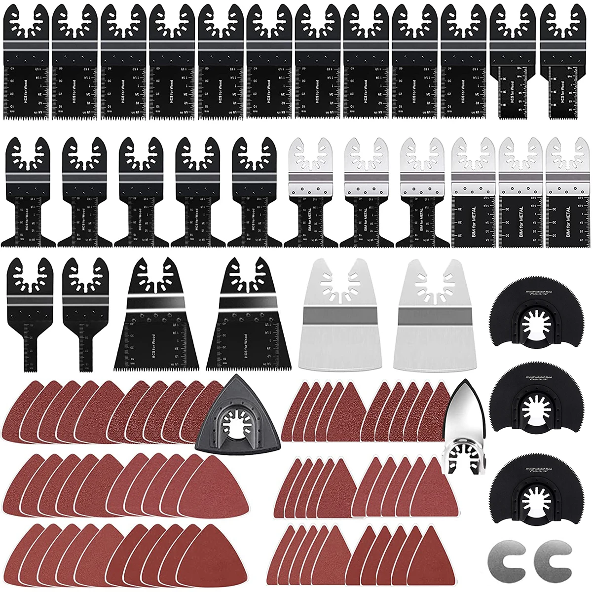 

96Pcs Multitool Blades Sharp Oscillating Saw Blades Quick Release Oscillating Blades High Precision Fast Cutting Saw Blades for