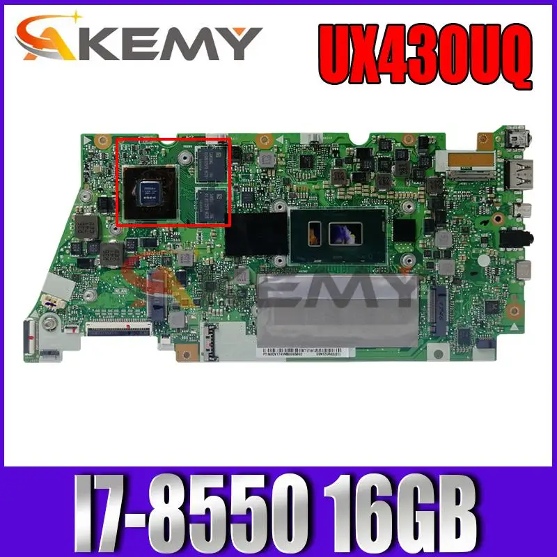 

UX430UQ для ASUS UX430UN UX430UV UX430UQK U4100U материнская плата с 16g RAM и I7-8550U 100% тест хорошо работает