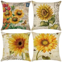 sunflower print linen pillow case 4545 double sided throw pillow cases pillowcases decorative pillows pillow cover