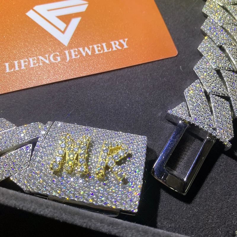 24 мм индивидуальная кубинская цепочка из муассанита сертифицированная