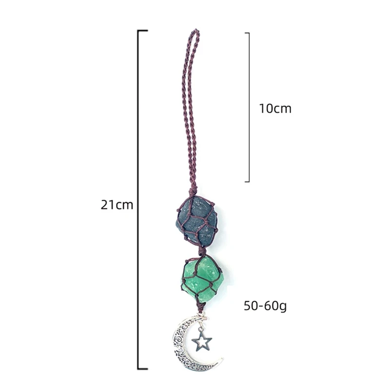 Цельный автомобильный кулон со звездой и луной камень кристалл чакра кварцевая