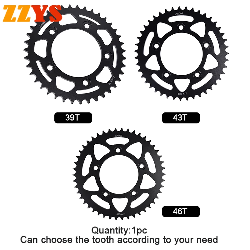 520 39T 43T 46T зубчатая Задняя звездочка шестеренка Звездная кулачка свободное колесо
