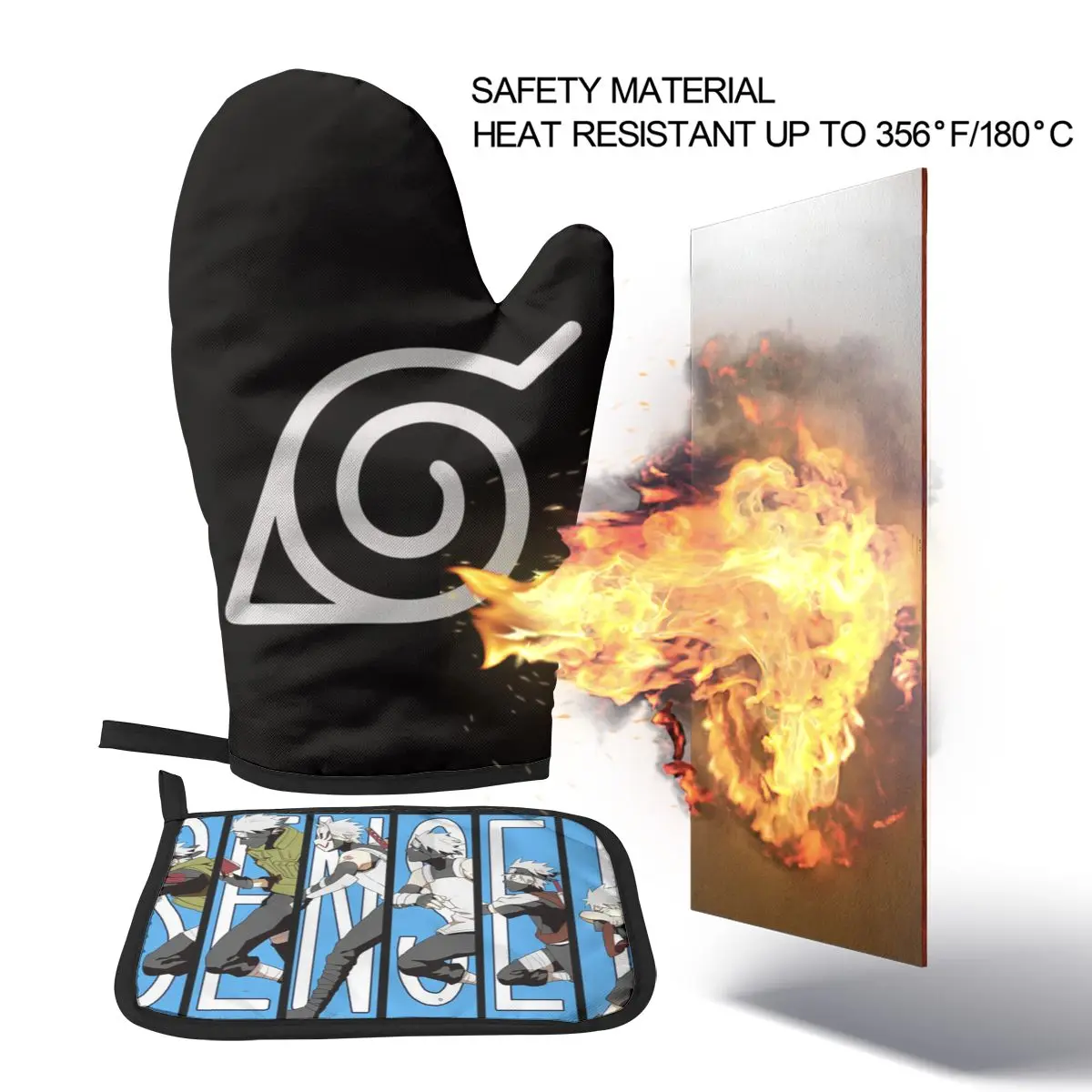 Sakumo Hatake Kitchen Gloves Baking Oven Cooking Mitts Anti-scald Potholder Mat BBQ Microwave Insulation |