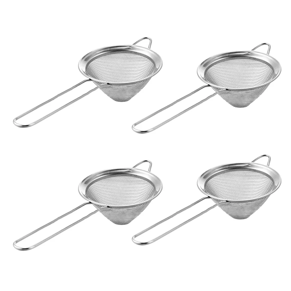 

Stainless Steel Strainer Cone Shaped Cocktail Strainer 4pcs 8. 5cm Fine Mesh Colander Sieve Sifters for Tea Coffee Drinks