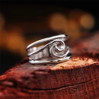 new creative trendy silver plated hollow out wave rings for women fashion jewelry daily wear party gift geometric finger ring