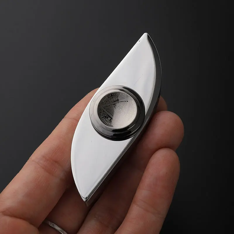 The Power of the Eye Finger Tip Top Finger Toys Limited Edition Advanced edc Two-Leaf Rotating Metal Adult Pressure Relief Toy enlarge